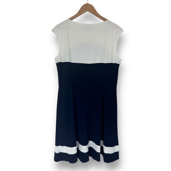 Size 18 2X AMERICAN LIVING NAVY BLUE COLORBLOCK DRESS Spring Summer‎ PLUS SIZE - Picture 5 of 5